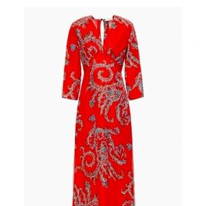 Sandro Silk/Viscose elegant red long dress for the summer.